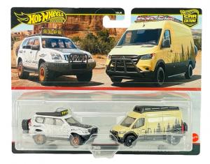 Hot Wheels Premium Mercedes-Benz Sprinter + '05 Toyota Land Cruiser Hrr76