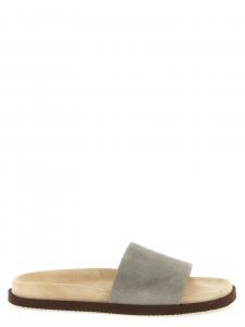 Замшевые слайды Brunello Cucinelli, серый