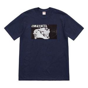 Футболка ss19 bela lugosi tee vampire printing short sleeve navy blue Supreme, синий