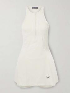 Теннисное платье и шорты из перфорированного переработанного материала Adidas By Stella Mccartney, бежевый