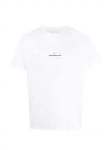 Футболка с вышитым логотипом и круглым вырезом Maison Margiela, белый