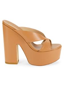 Кожаные сандалии на платформе Miami Sohi Stuart Weitzman, желто-коричневый