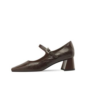 Rosa Bianca Мэри Джейн на массивном каблуке 5 см женские коричневые, цвет Brown