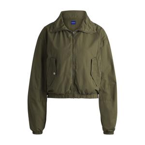 Объемная куртка из хлопкового поплина HUGO, светло-зеленый