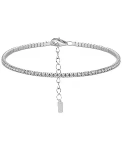 Браслет на лодыжку с кубическим цирконием Ben Oni, silver