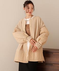 Стеганое пальто-боа