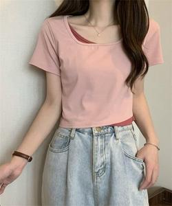 Футболка с коротким рукавом, однотонная FREE STYLISTS, розовый