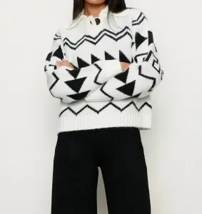 Топ Below Zero Fairisle Popover в цвете "мел" и "черный" Sanctuary