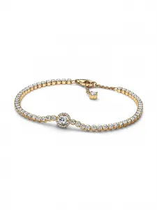 Теннисный браслет «Сверкающий нимб» Pandora, золото