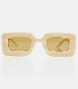 Солнцезащитные очки в прямоугольной оправе с логотипом Interlocking G Gucci, бежевый