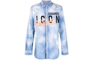 DSQUARED 2 Мужская синяя рубашка