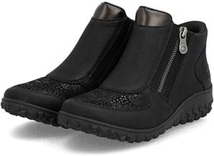 Женские сапоги Rieker 59558 Bronia, Schwarz/Black-Flower/Antik
