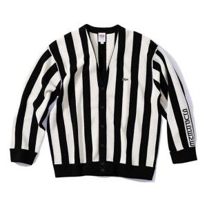 Куртка x lacoste stripe cardigan fw19 jacket 'black' Supreme, черный