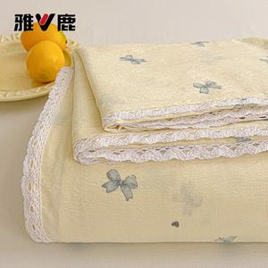 Yalu Простыня 120х230 см, двухслойная с кружевом, цвет Blueberry Knots