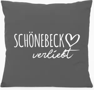 Подушка для дивана Huuraa Schönebeck in Love Gift 40x40 см с наполнителем Steel Grey Cotton Souvenir Schönebeck Hellweg Druckerei