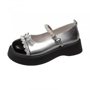 PARK DANCE Серебряные платформенные туфли Мэри Джейн для женщин, цвет Silver