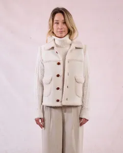 Жакет без рукавов из ткани с эффектом овчины Molly Bracken, бежевый