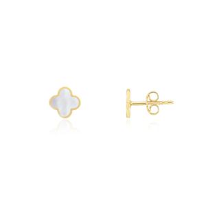 Миниатюрные серьги-гвоздики с перламутровым клевером The Lovery, Mother Of Pearl