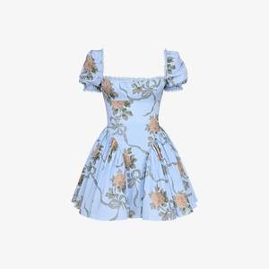 Платье мини House Of Cb Rosie из эластичного хлопка с цветочным принтом, синий