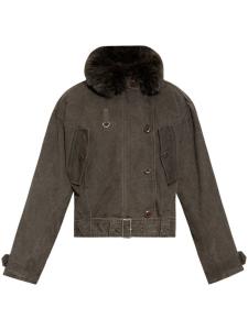 Kenzo куртка из искусственного меха, серый