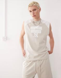 Майка-реглан New Era NY Yankees кремового цвета с рисунком, коорд