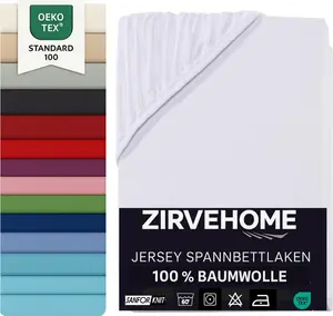 Простыня на резинке для наматрасника 140х200-160х200 см. Джерси, простыня на резинке, 100% хлопок - для пружинных кроватей с наматрасниками высотой до 10 см. Простыня белого цвета. Yadetextil