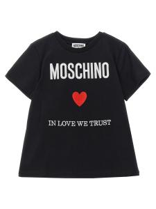 Футболка 'In love we trust' MOSCHINO KID TEEN, черный
