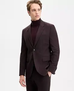 Мужской клетчатый пиджак современного кроя Hugo Boss, красный