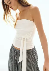 Топ-Бандо с завязками Bershka, Beige