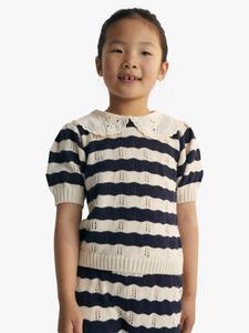 Детский вязаный джемпер Marina с короткими рукавами The New Society, Navy