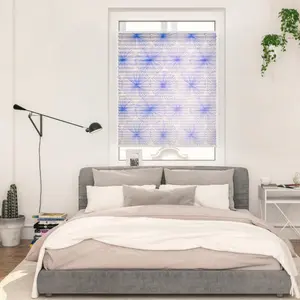 LICHTBLICK ORIGINAL Жалюзи-плиссе «Plissée Klemmfix, без сверления, непрозрачные, цветочное колесо - синий», непрозрачные, свободно висят, цвет blau + weiß + weiß