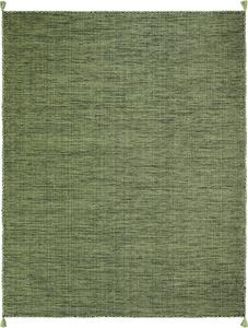 Ковер SAFAVIEH, 275 x 366 см, Montauk Collection - Green & Black, ручное плетение, хлопковый с кисточками по углам, идеален для помещений с высокой проходимостью в гостиной, спальне (MTK150Y)