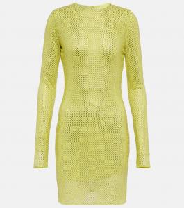 Мини-платье, украшенное кристаллами Stella McCartney, Lime