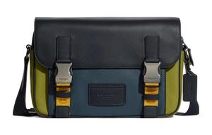 Сумка через плечо из телячьей кожи Coach, унисекс черный/синий/зеленый