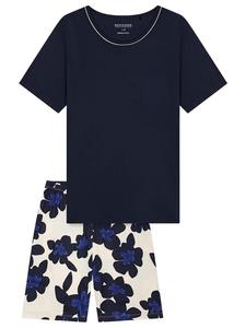 Schiesser Удобная ночная пижама темно-синего цвета