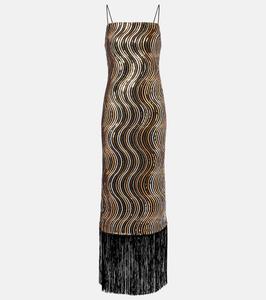 Платье миди с пайетками Hemingway Disco Taller Marmo, Gold