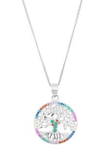 Adeliás Женский кулон - кулон «Древо жизни» из серебра 925 пробы с кубическим цирконием в серебряной оправе