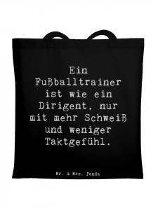 Mr. & Mrs. Panda Сумка-шоппер с надписью "Футбольный тренер-дирижер" черного цвета