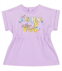 Детское платье из хлопковой смеси Moschino Kids, фиолетовый