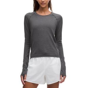 Lululemon Swiftly TechTextured Knit лонгслив Silverescent рубашка Women's серый/графитовый серый