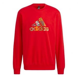 Толстовка Men's adidas Cny Gfx Crew1 Limited Logo Printing Sports Round Neck Pullover Red, красный
