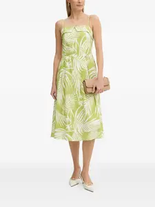 Миди-платье с цветочным принтом и квадратным вырезом Fracomina, зеленый