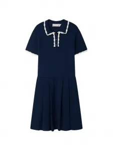 Платье Lubua из органического хлопка со складками Bonpoint, синий