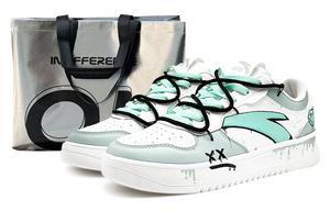 Анта Лайф Коллекция износостойкие и легкие низкие скейтерские кроссовки женские бело-голубые