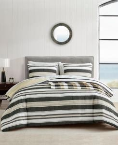 Комплект постельного белья Prospect Harbor с рельефным рисунком, 8 предметов, размер Queen Nautica, цвет black/beige