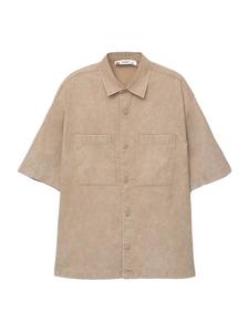 Рубашка на пуговицах Comfort fit Pull&Bear, светло-коричневый