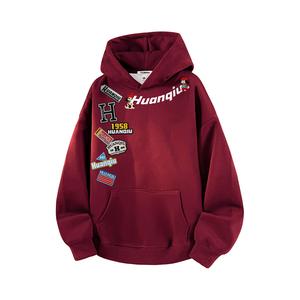 Толстовка Unisex Hooded Moderate Heavyweight HUANQIU, burgundy