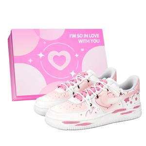 Nike Кроссовки Air Force 1 Air Force 1, Star Arrow Love Language, износостойкие, низкие, для скейтбординга, унисекс, розовые