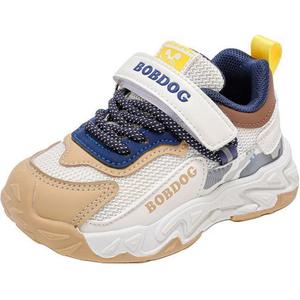 Износостойкие низкие детские кроссовки для младенцев и малышей BOBDOG, бежевый/темно-синий