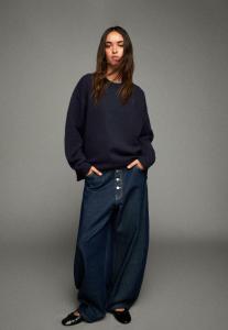 Джемпер Bershka ROUND NECK , Dark Blue